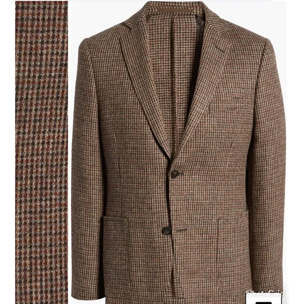 Officine Generale Men's Houndstooth 375 Wool Sport Coat Blazer Revolve